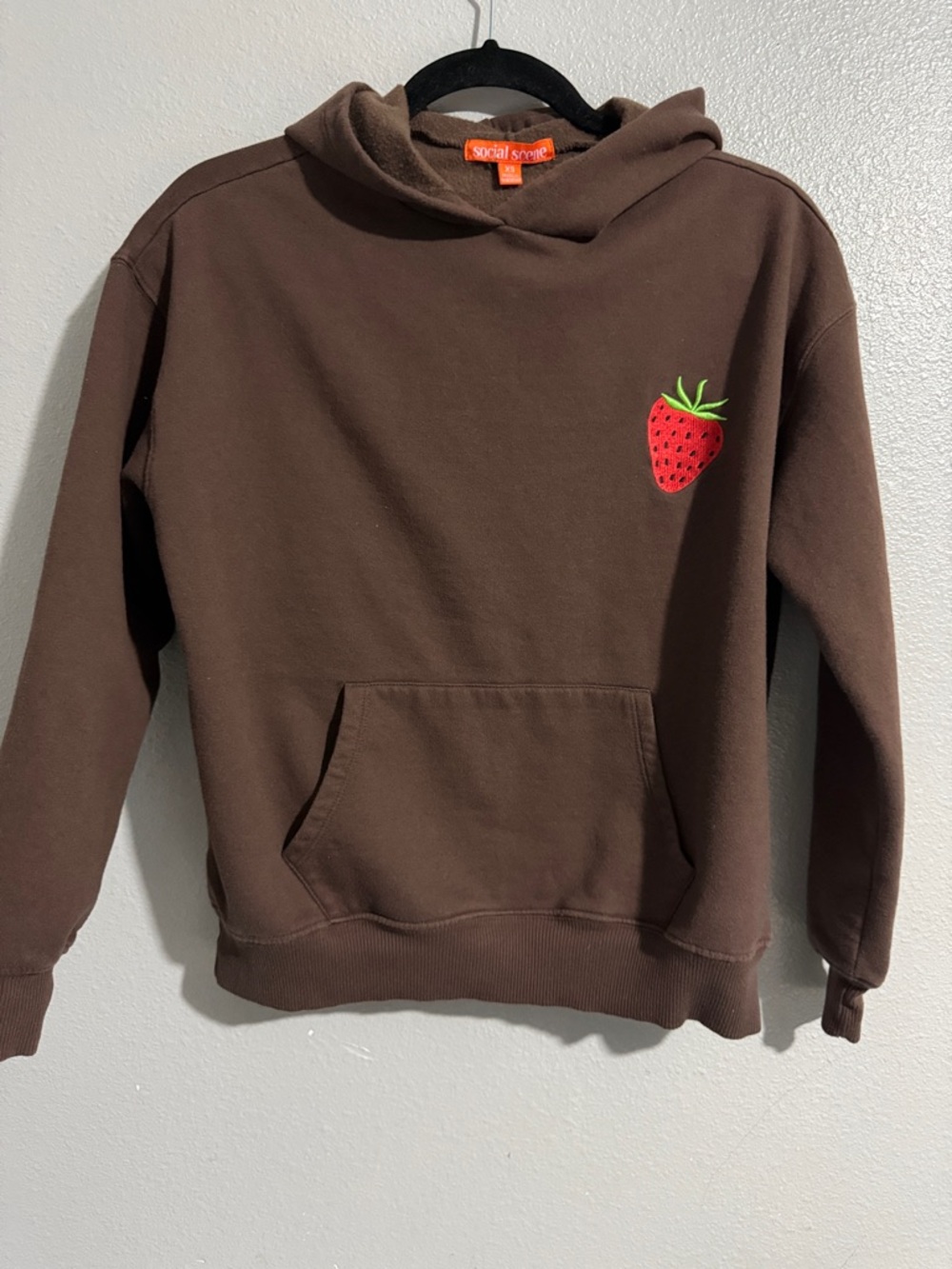 Social Scene  Brown Strawberry Patch Hoodie